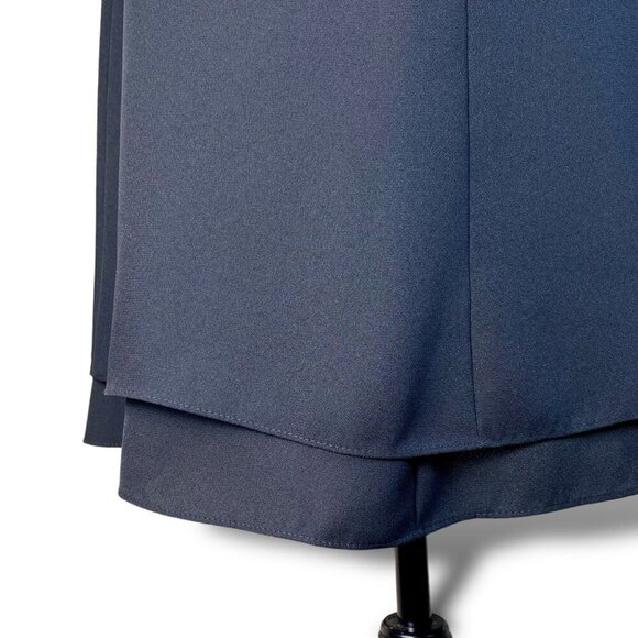 VTG David Rose Midi Dress Womens Sz XL Black Rhinestone Trim Collar Crepe Tent - Picture 6 of 12